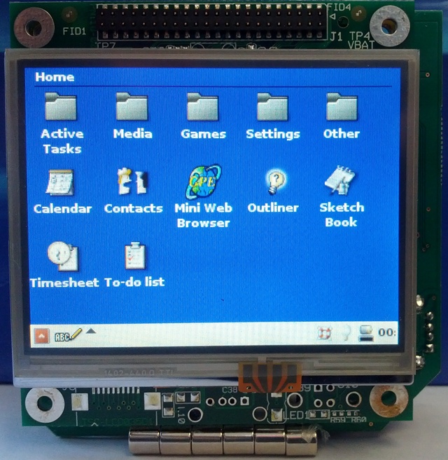 The front side of a TSC‑35 running GPE, a Free/Libre Software palmtop environment, on Medallion Linux The front side of a TSC‑35 running GPE, a Free/Libre Software palmtop environment, on Medallion Linux
